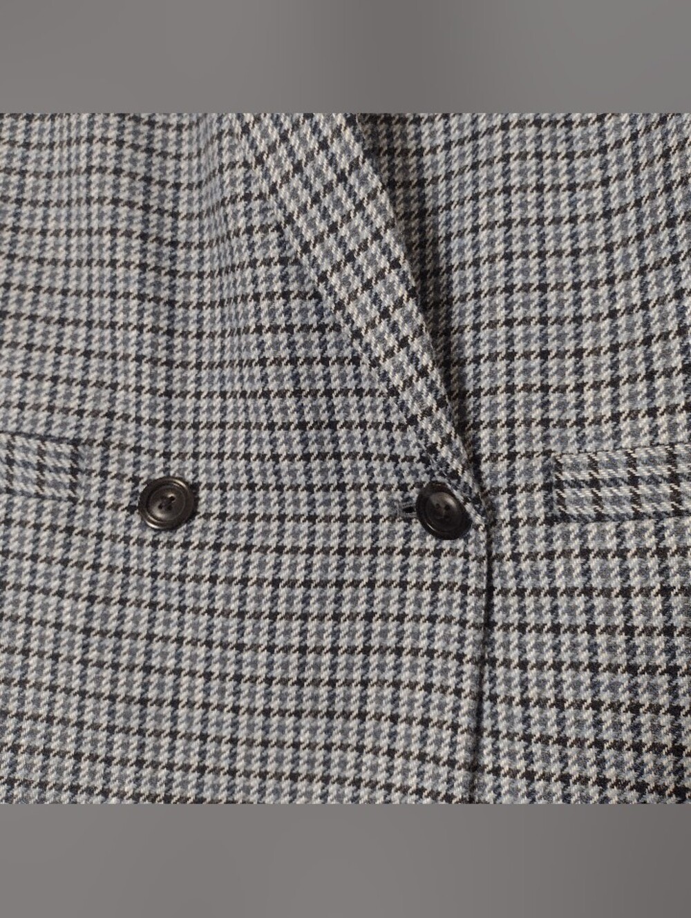 Gap Houndstooth Wool Blend Blazer Double Button Blue Size 12 - Picture 5 of 16